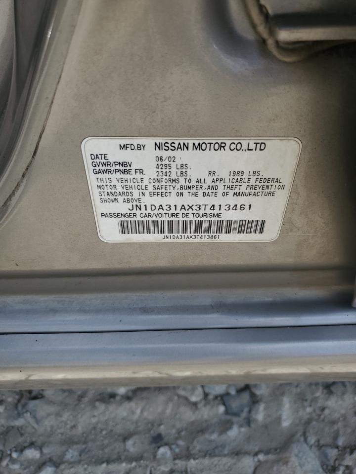 2003 Nissan Maxima Gle VIN: JN1DA31AX3T413461 Lot: 70472025
