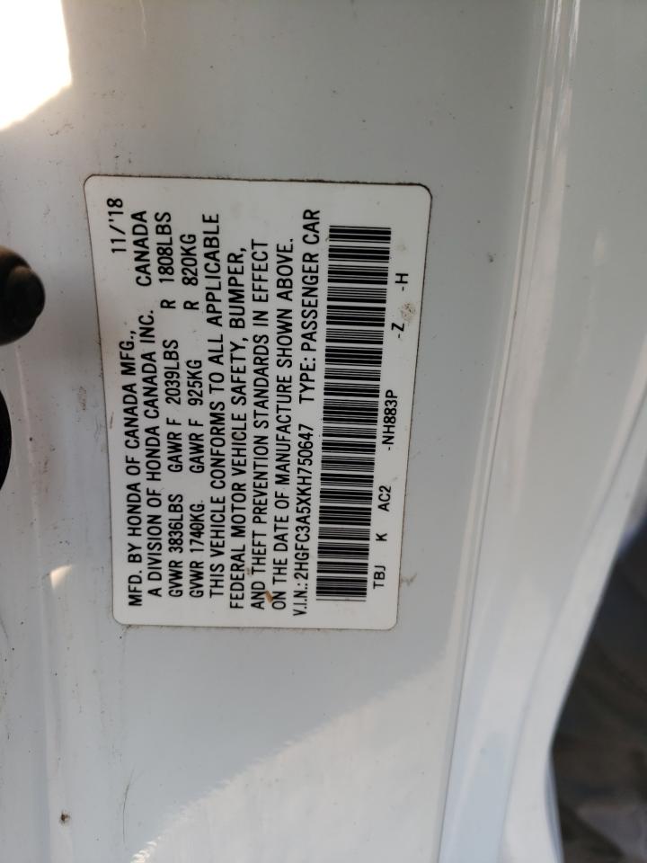 2019 Honda Civic Si VIN: 2HGFC3A5XKH750647 Lot: 67865235