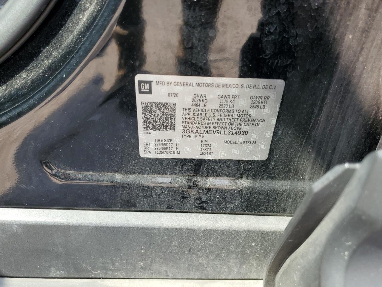 2020 GMC Terrain Sle VIN: 3GKALMEV9LL314930 Lot: 68333575