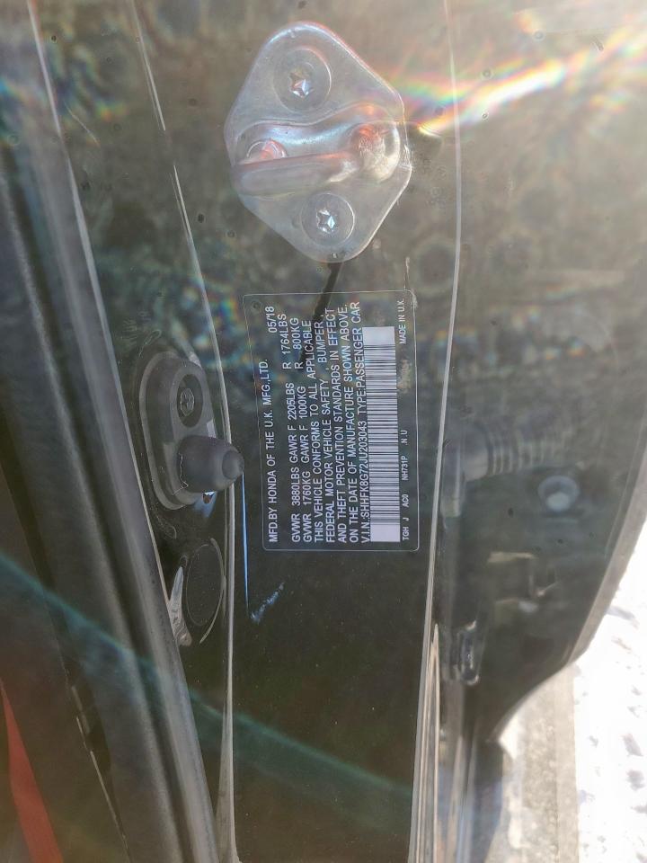 2018 Honda Civic Type-R Touring VIN: SHHFK8G72JU203043 Lot: 70862865