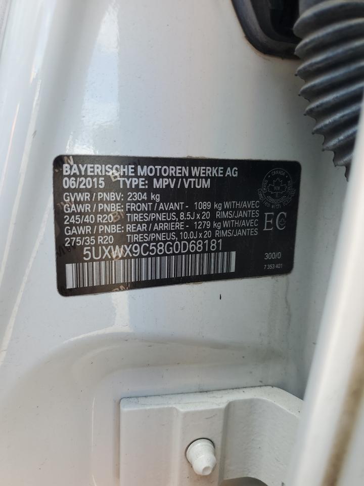 2016 BMW X3 xDrive28I VIN: 5UXWX9C58G0D68181 Lot: 69732855