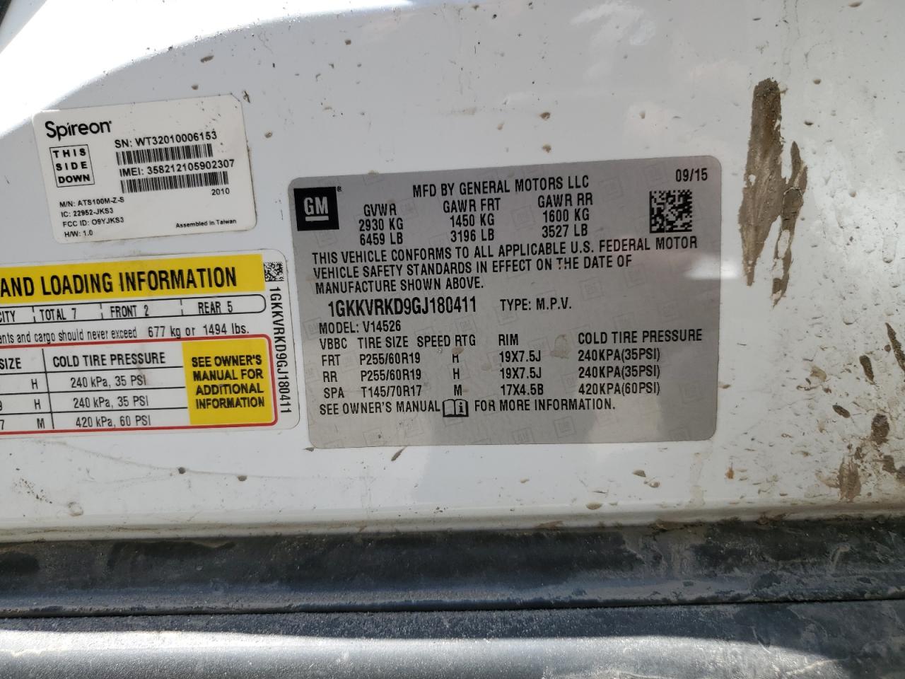 2016 GMC Acadia Slt-1 VIN: 1GKKVRKD9GJ180411 Lot: 68332715