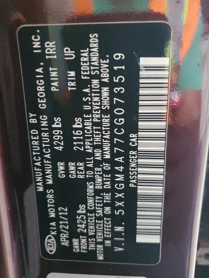 2012 Kia Optima Lx VIN: 5XXGM4A77CG073519 Lot: 68172115