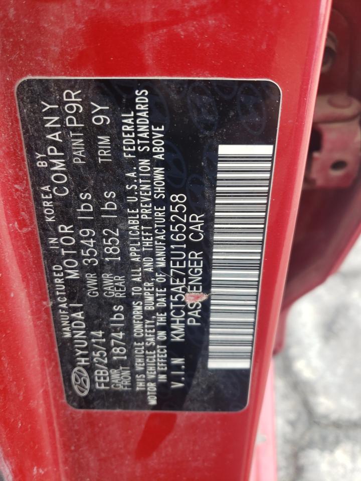 2014 Hyundai Accent Gls VIN: KMHCT5AE7EU165258 Lot: 70383595