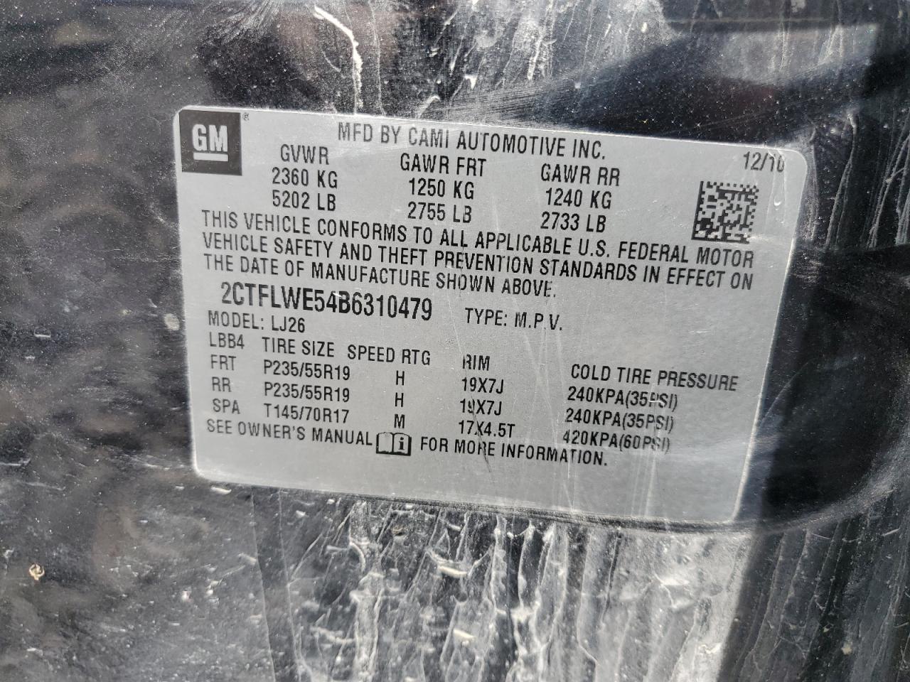 2011 GMC Terrain Slt VIN: 2CTFLWE54B6310479 Lot: 69916815