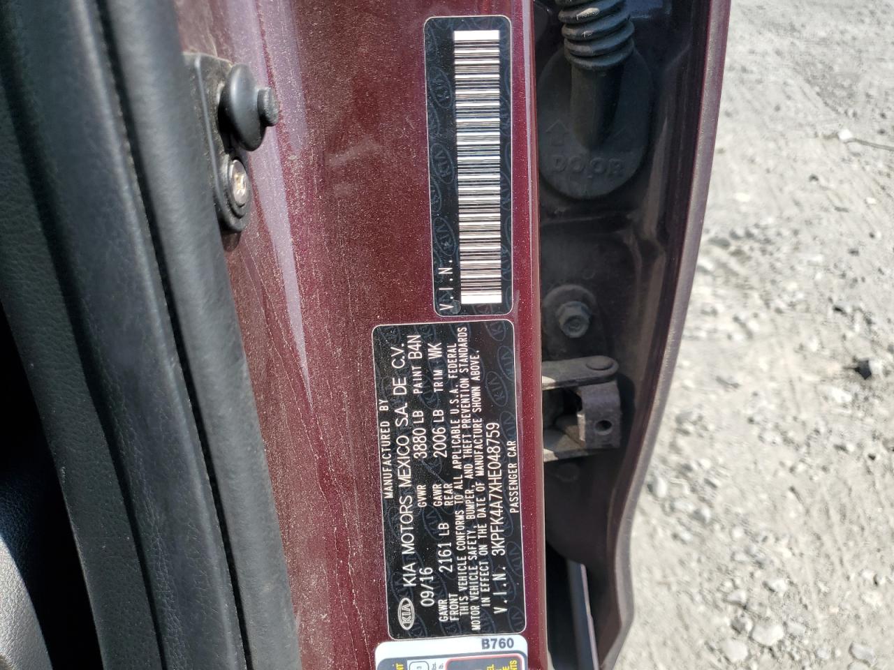 2017 Kia Forte Lx VIN: 3KPFK4A7XHE048759 Lot: 70221025