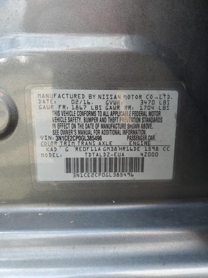 2016 Nissan Versa Note S VIN: 3N1CE2CP0GL385496 Lot: 82027905