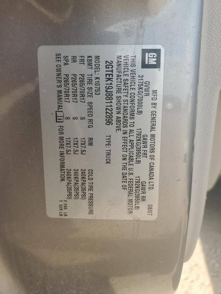 2GTEK19J881122896 2008 GMC Sierra K1500