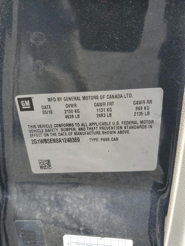 2010 Chevrolet Impala Lt VIN: 2G1WB5EN8A1248369 Lot: 69943685