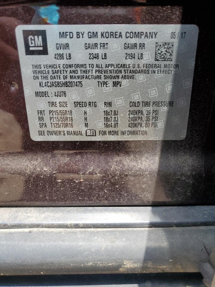 2017 Buick Encore Preferred VIN: KL4CJASB5HB207475 Lot: 70362945