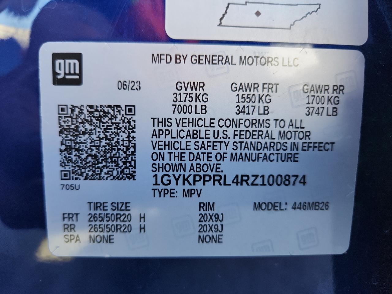 2024 Cadillac Lyriq Luxury VIN: 1GYKPPRL4RZ100874 Lot: 69466265