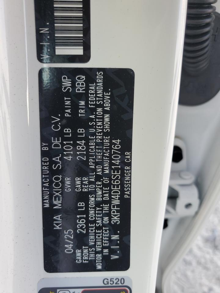 2025 Kia K4 Gt Line VIN: 3KPFW4DE6SE140764 Lot: 68667185