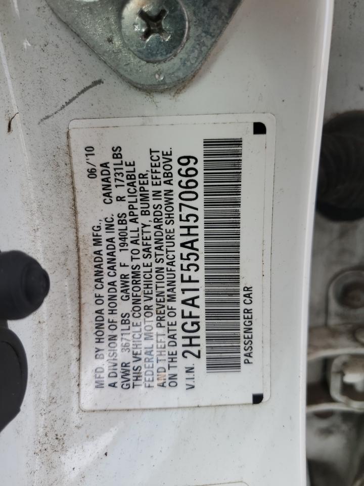 2010 Honda Civic Lx VIN: 2HGFA1F55AH570669 Lot: 70406685