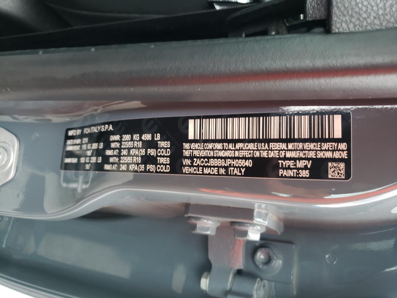 2018 Jeep Renegade Latitude VIN: ZACCJBBB9JPH05640 Lot: 67324125