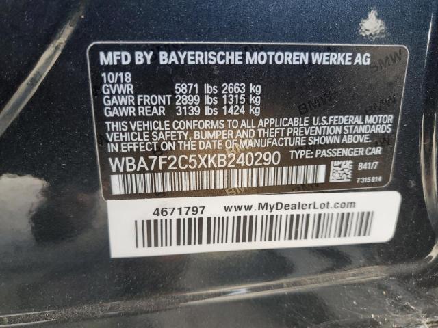 2019 BMW 750 XI  