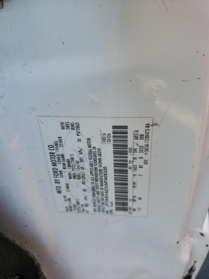 2010 Ford Ranger VIN: 1FTKR1ADXAPA05320 Lot: 70526595