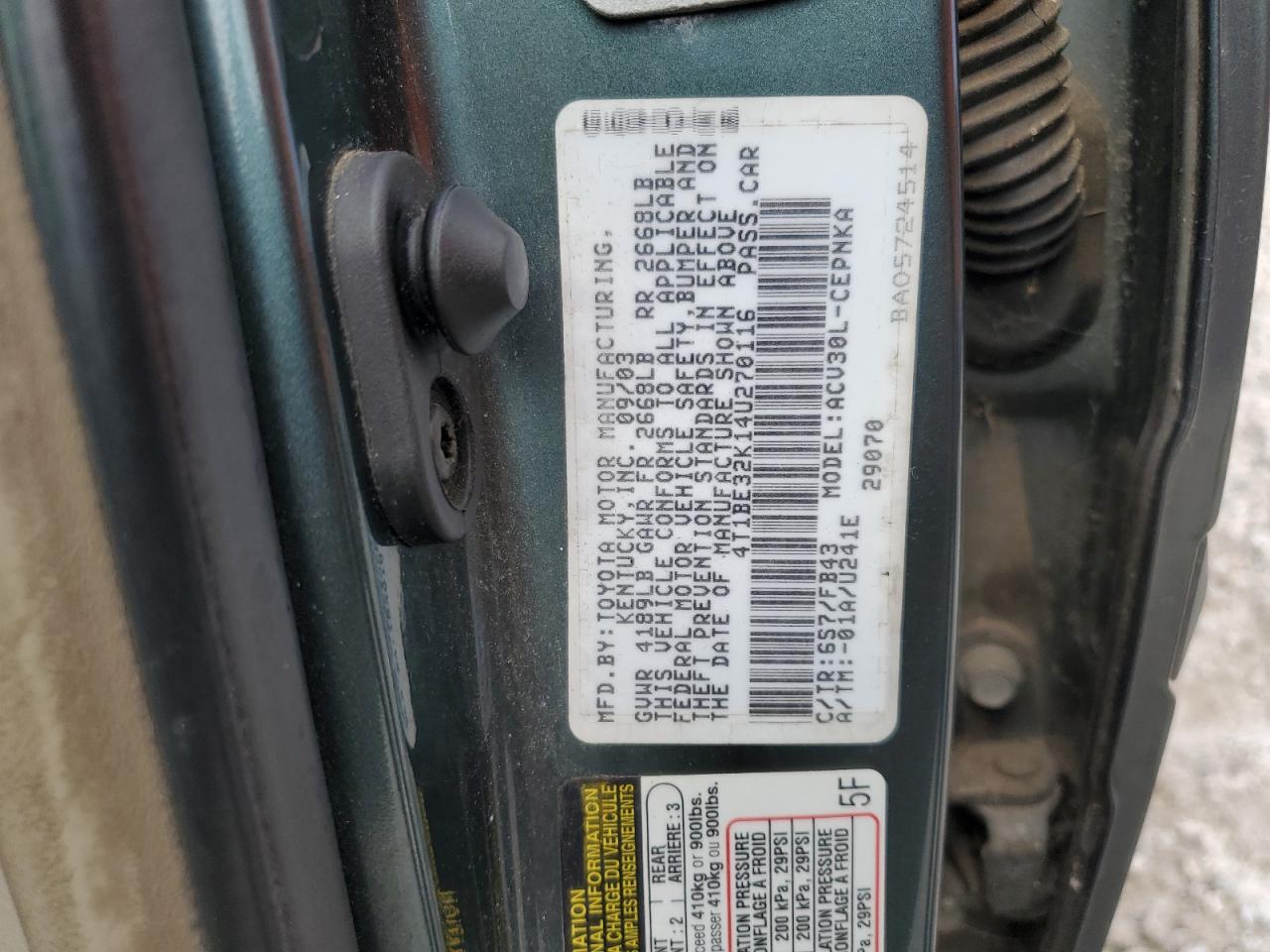 2004 Toyota Camry Le VIN: 4T1BE32K14U270116 Lot: 68540525