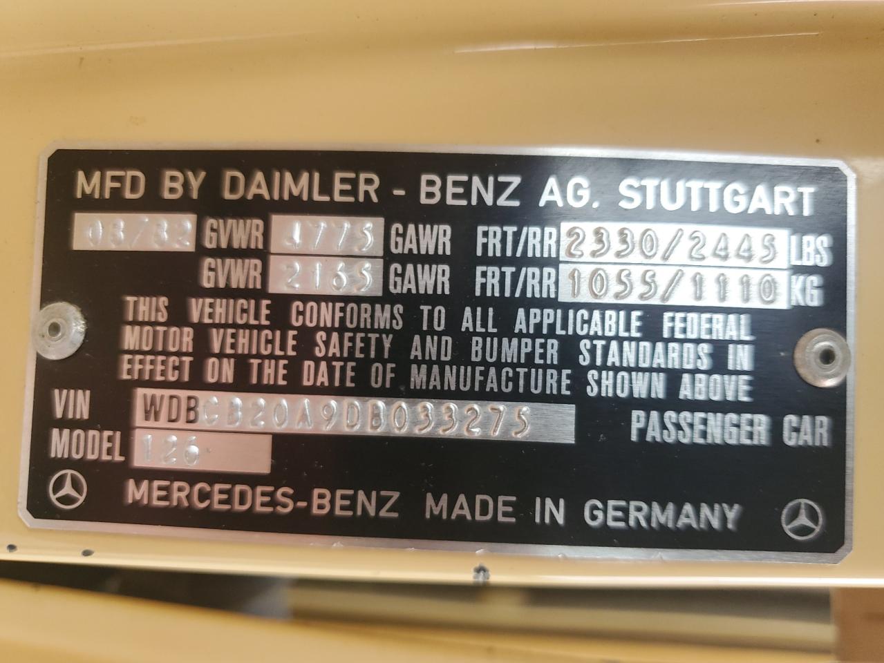 1983 Mercedes-Benz 300 Sd VIN: WDBCB20A9DB033275 Lot: 68363715