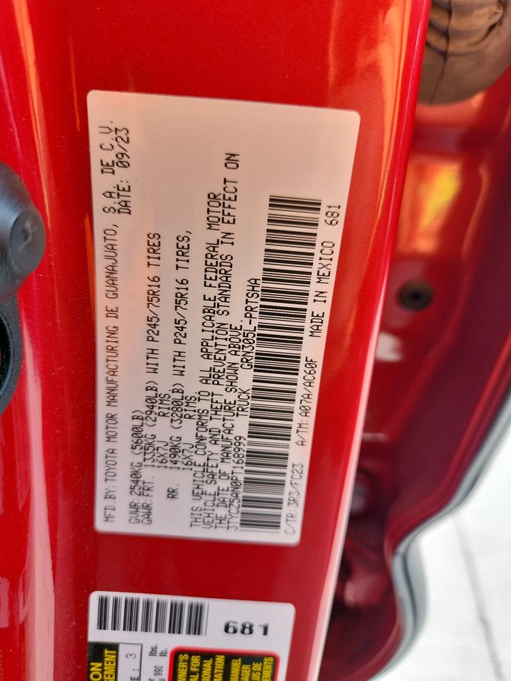 2023 Toyota Tacoma Double Cab VIN: 3TYCZ5AN0PT168999 Lot: 68834815