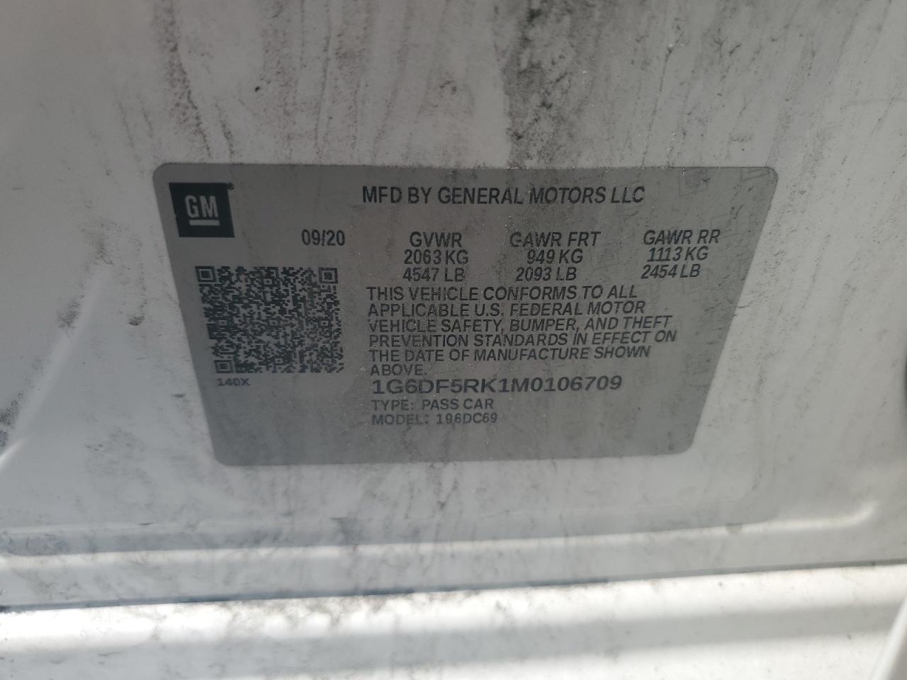 2021 Cadillac Ct4 Premium Luxury VIN: 1G6DF5RK1M0106709 Lot: 67788655