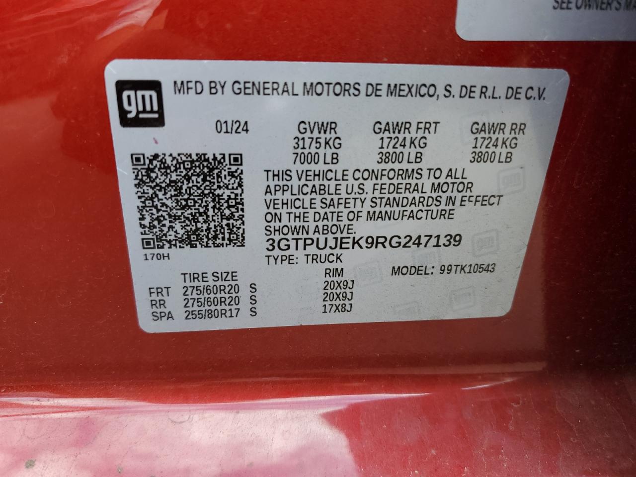 3GTPUJEK9RG247139 2024 GMC Sierra K1500 Elevation-L