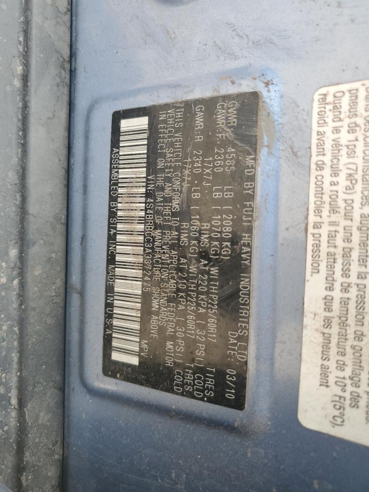 2010 Subaru Outback 2.5I Premium VIN: 4S4BRBCC3A3372475 Lot: 70334845