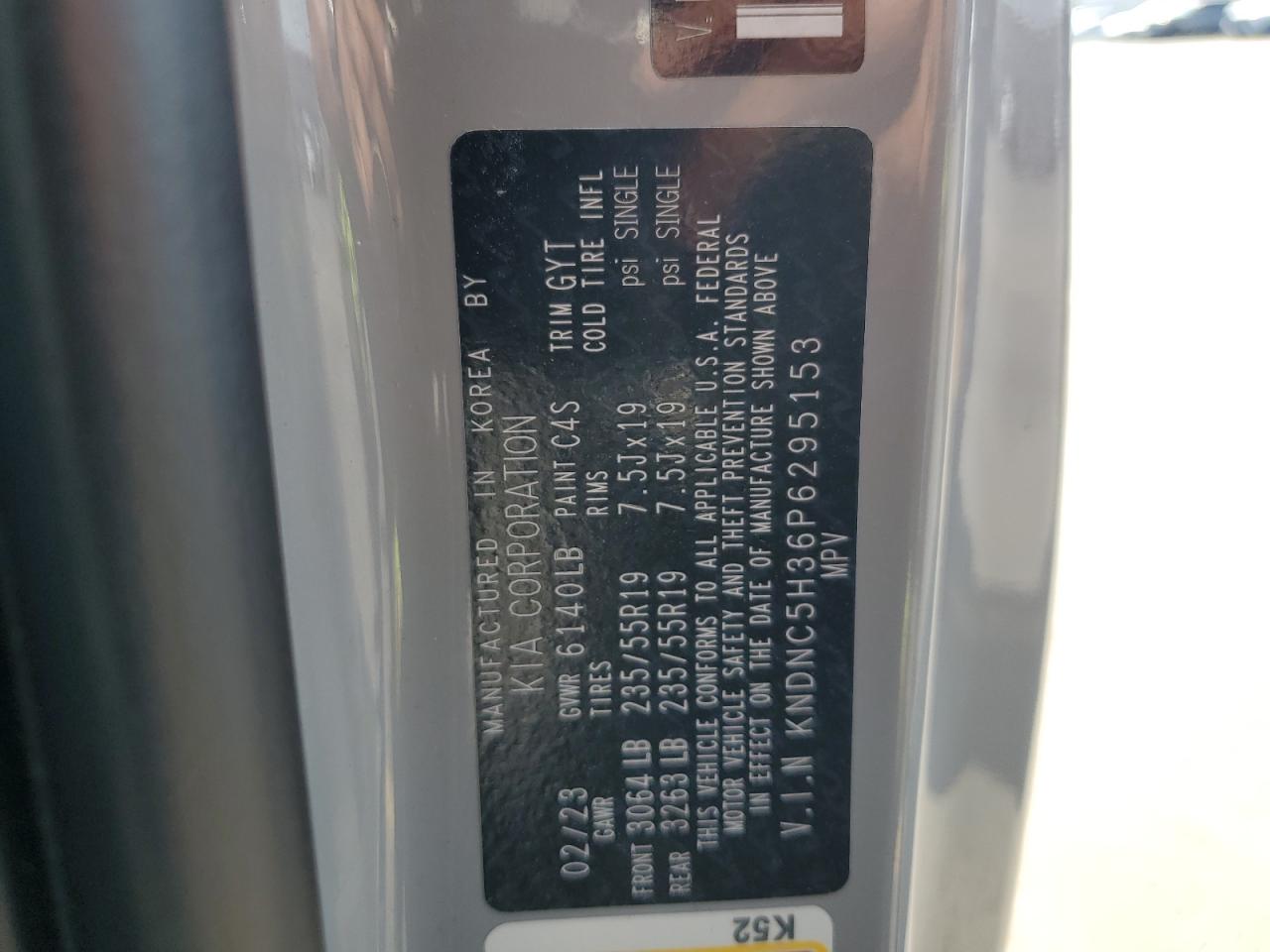 2023 Kia Carnival Ex VIN: KNDNC5H36P6295153 Lot: 70538075