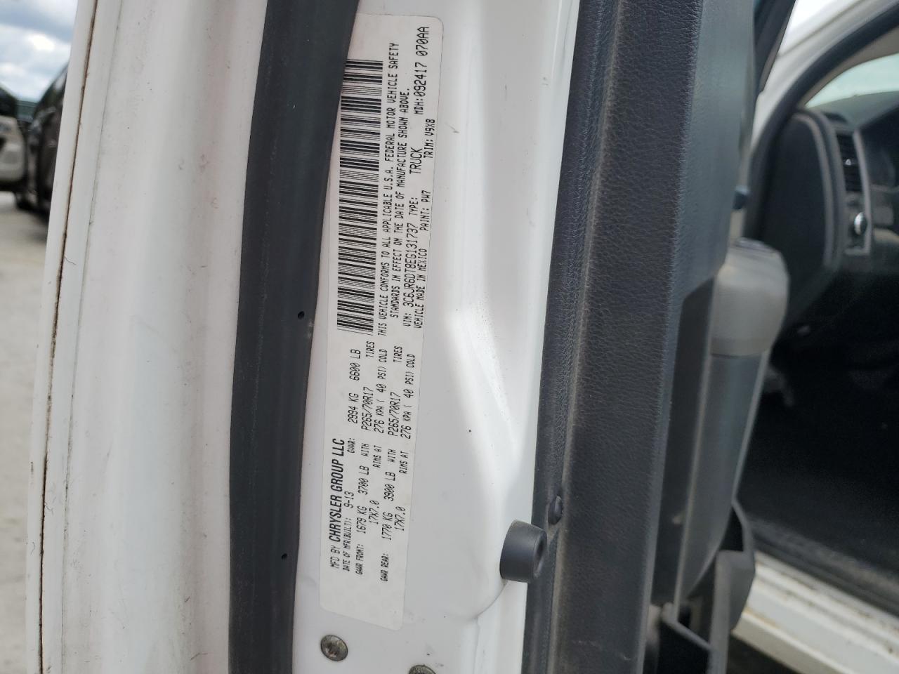 2014 Ram 1500 St VIN: 3C6JR6DT8EG131737 Lot: 70007345