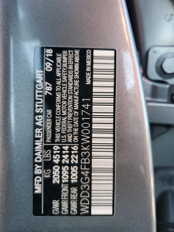 2019 Mercedes-Benz A 220 4Matic VIN: WDD3G4FB3KW001741 Lot: 69754905