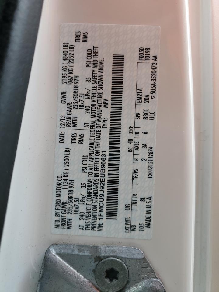 2014 Ford Escape Titanium VIN: 1FMCU9J92EUB96831 Lot: 67602185
