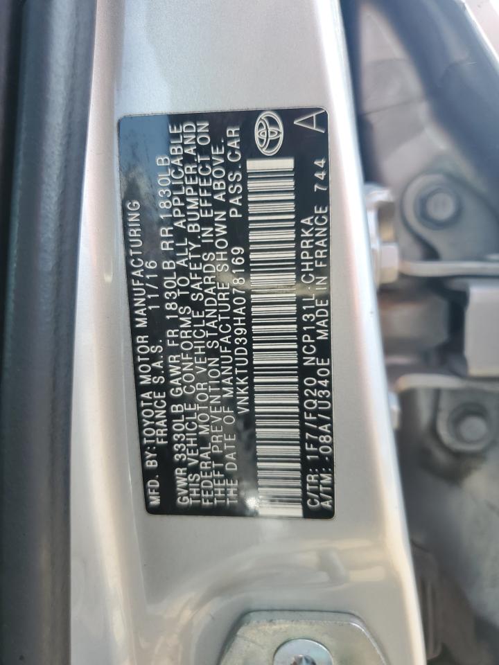 2017 Toyota Yaris L VIN: VNKKTUD39HA078169 Lot: 67835565