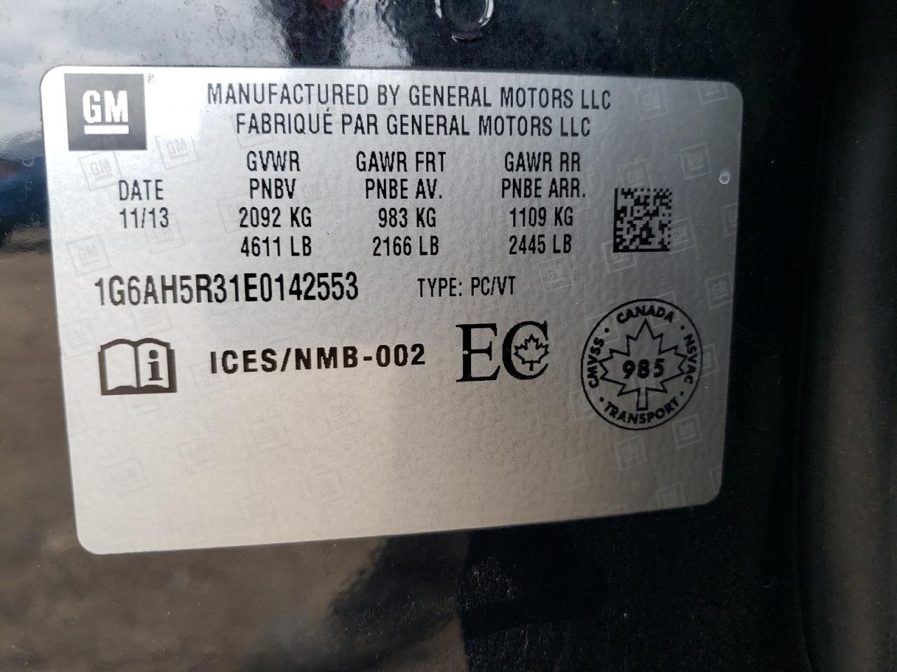 2014 Cadillac Ats Luxury VIN: 1G6AH5R31E0142553 Lot: 70656155