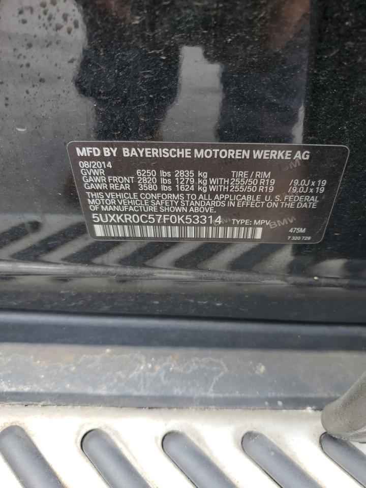 2015 BMW X5 xDrive35I VIN: 5UXKR0C57F0K53314 Lot: 70046475