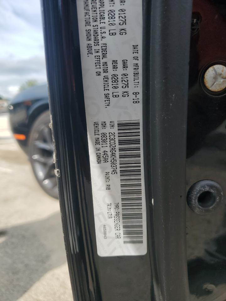 2019 Dodge Challenger Sxt VIN: 2C3CDZAG4KH503745 Lot: 69002195