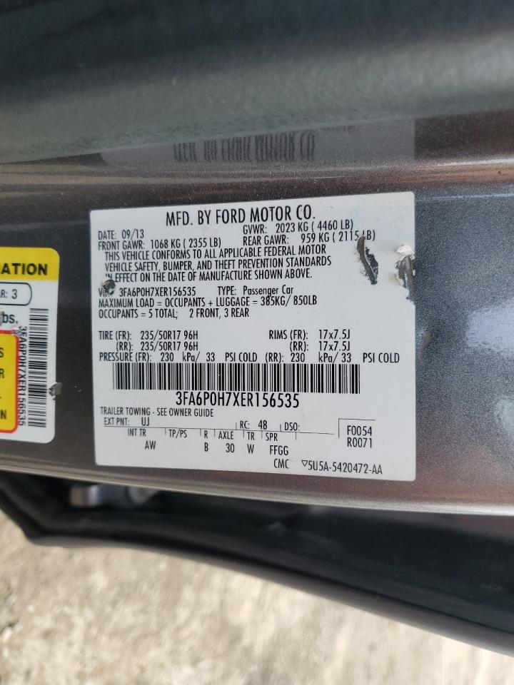 2014 Ford Fusion Se VIN: 3FA6P0H7XER156535 Lot: 67826515