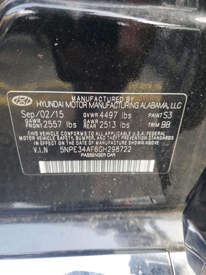 2016 Hyundai Sonata Sport VIN: 5NPE34AF6GH298722 Lot: 67283535