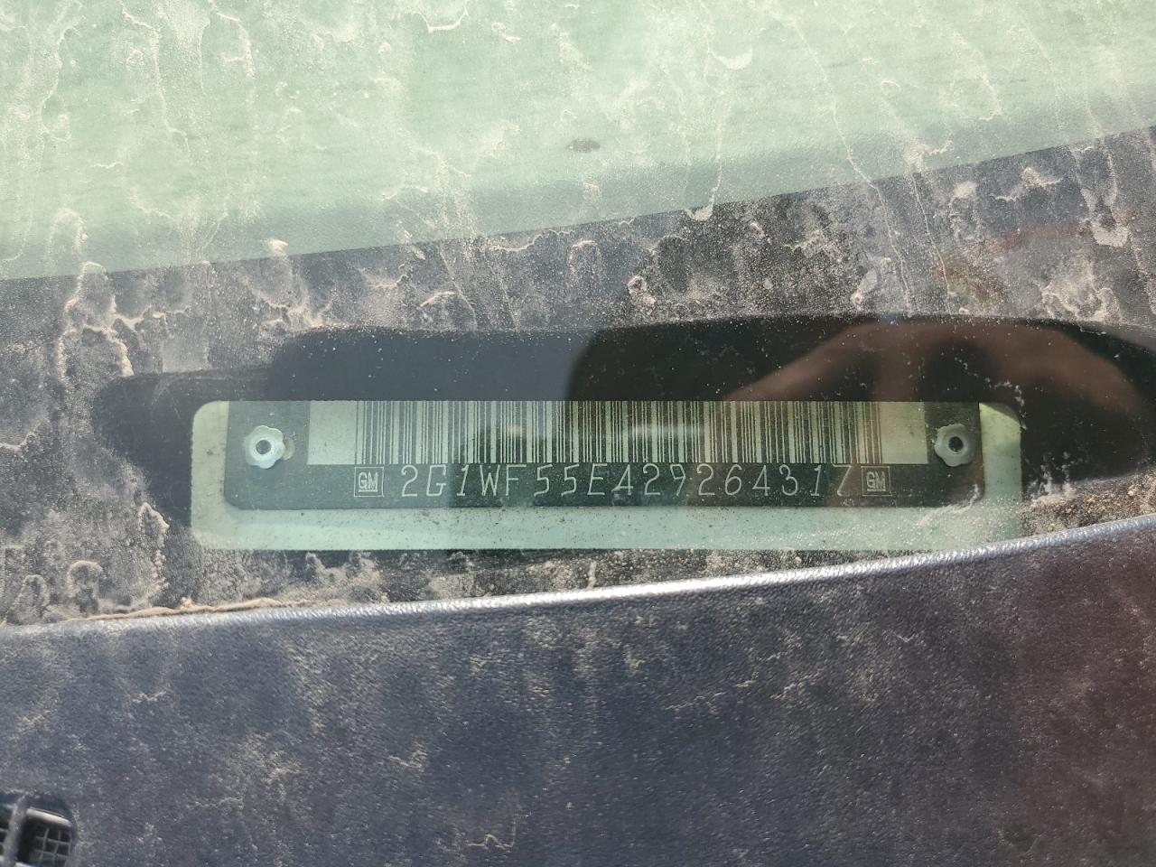 2002 Chevrolet Impala VIN: 2G1WF55E429264317 Lot: 70218665