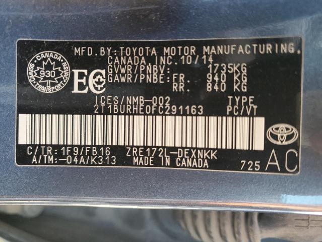 2015 TOYOTA COROLLA L  