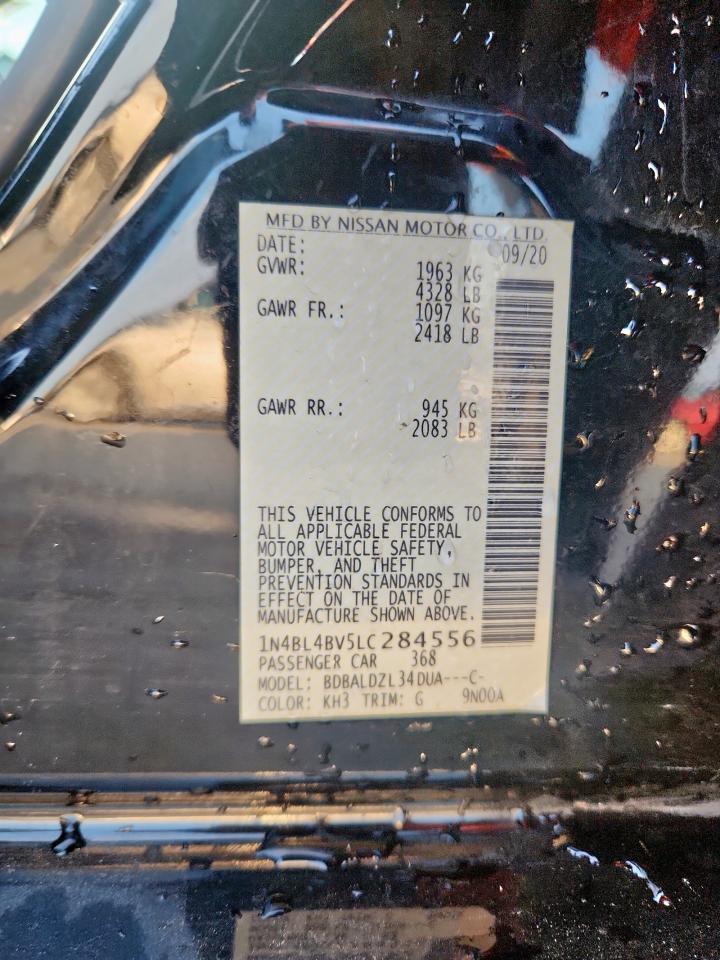 2020 Nissan Altima S VIN: 1N4BL4BV5LC284556 Lot: 70822145