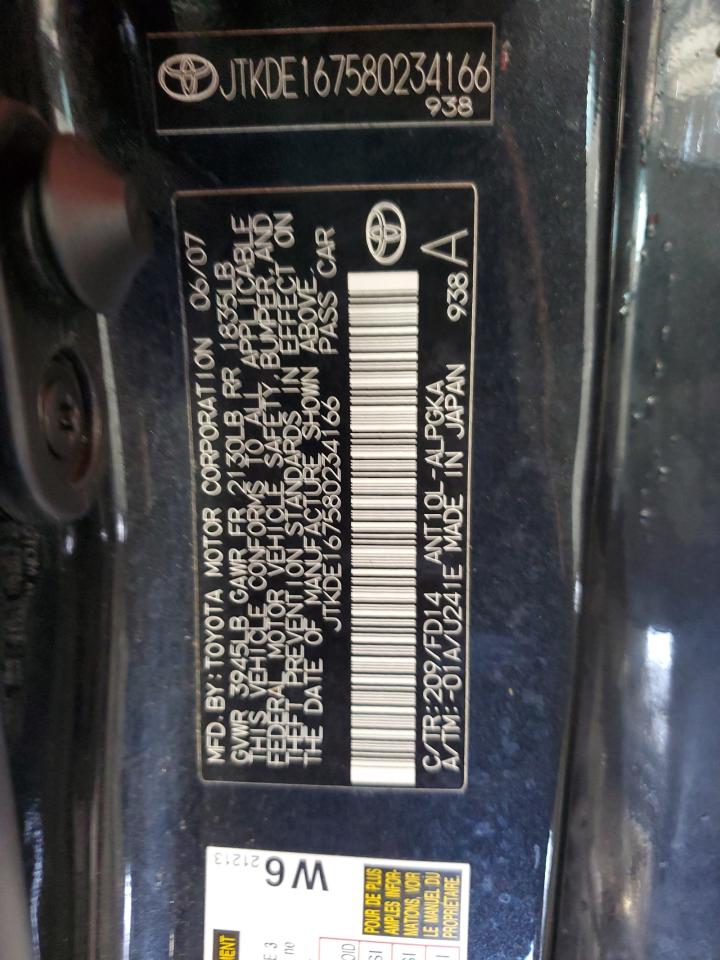 2008 Toyota Scion Tc VIN: JTKDE167580234166 Lot: 68033025