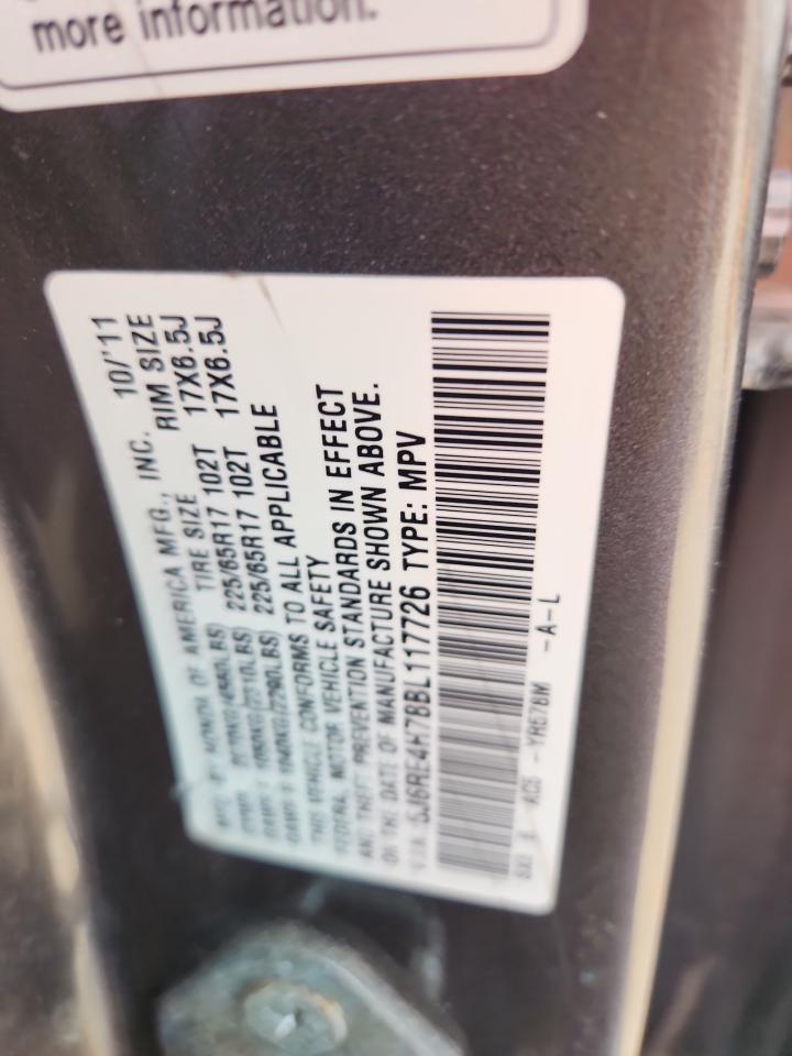 5J6RE4H78BL117726 2011 Honda Cr-V Exl