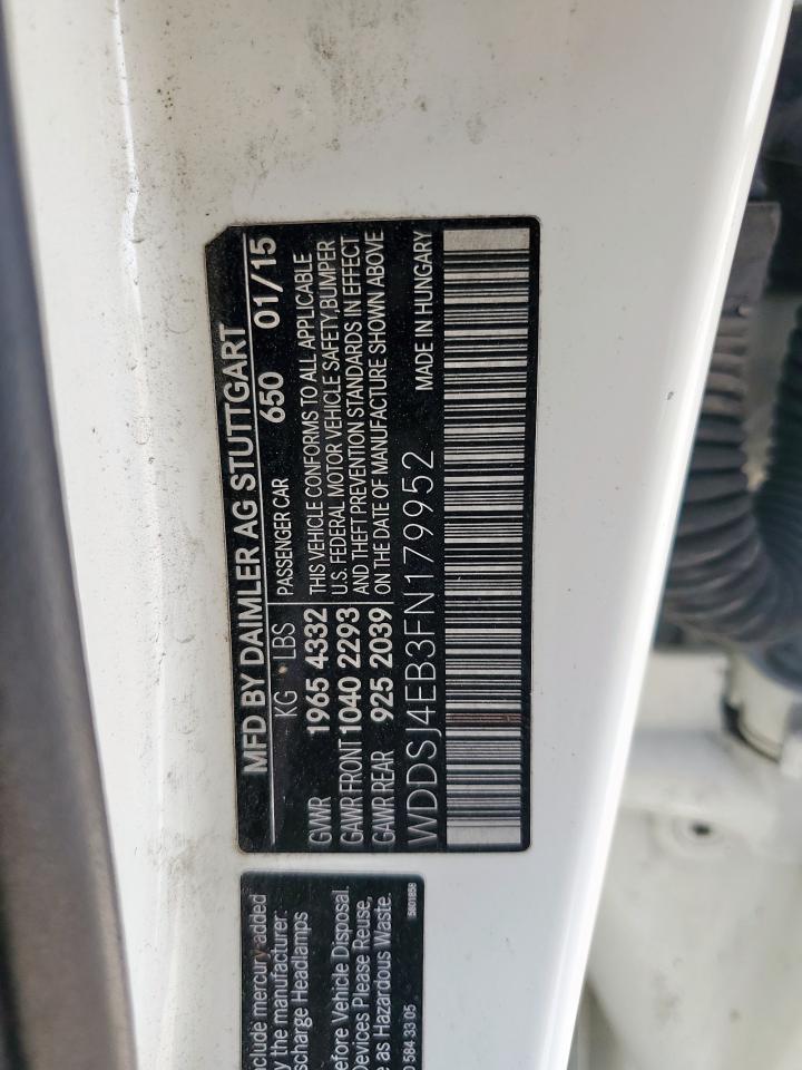 2015 Mercedes-Benz Cla 250 VIN: WDDSJ4EB3FN179952 Lot: 70184435