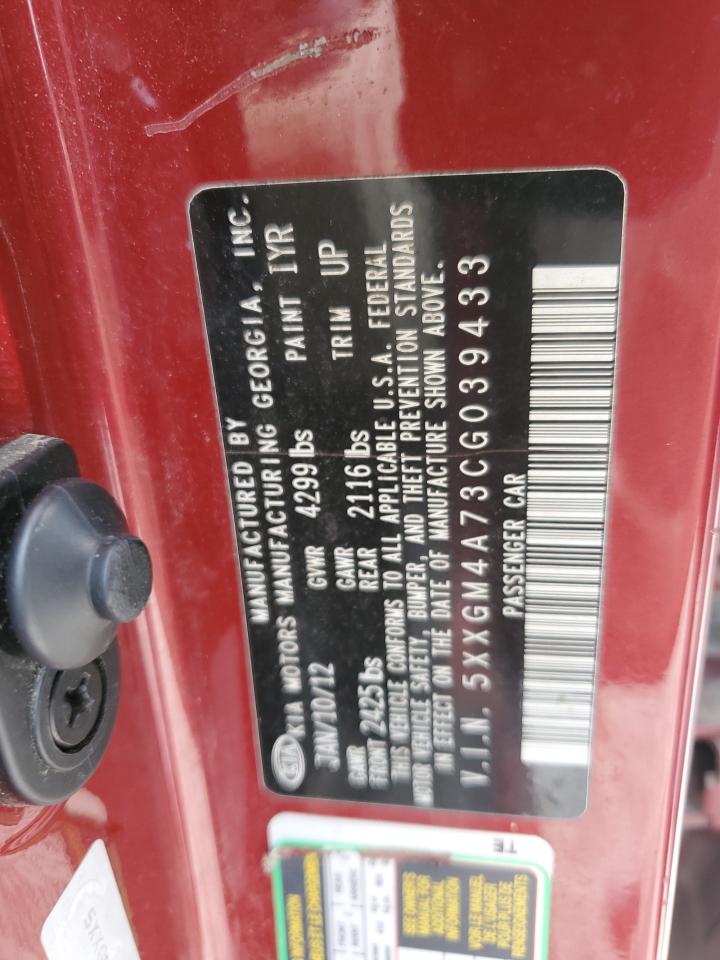 2012 Kia Optima Lx VIN: 5XXGM4A73CG039433 Lot: 70373035