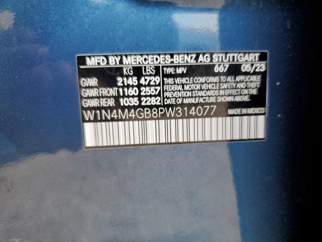 2023 Mercedes-Benz Glb 250 VIN: W1N4M4GB8PW314077 Lot: 67736635