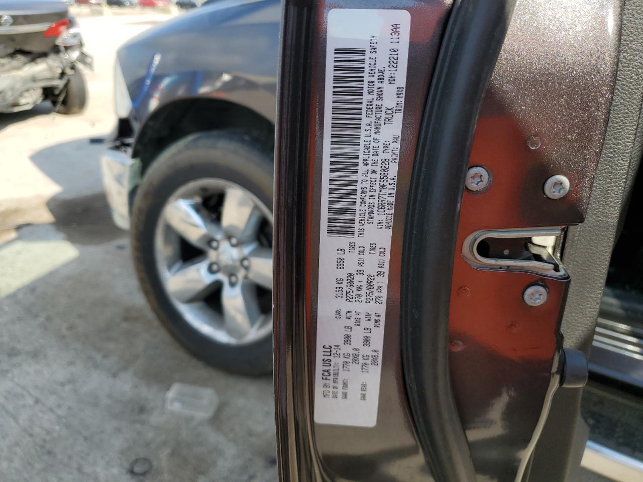 2015 Ram 1500 Slt VIN: 1C6RR7TM0FS580228 Lot: 68446575