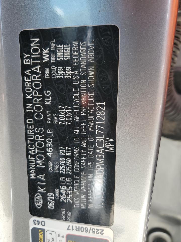 2020 Kia Sportage Lx VIN: KNDPM3AC3L7712821 Lot: 67316425