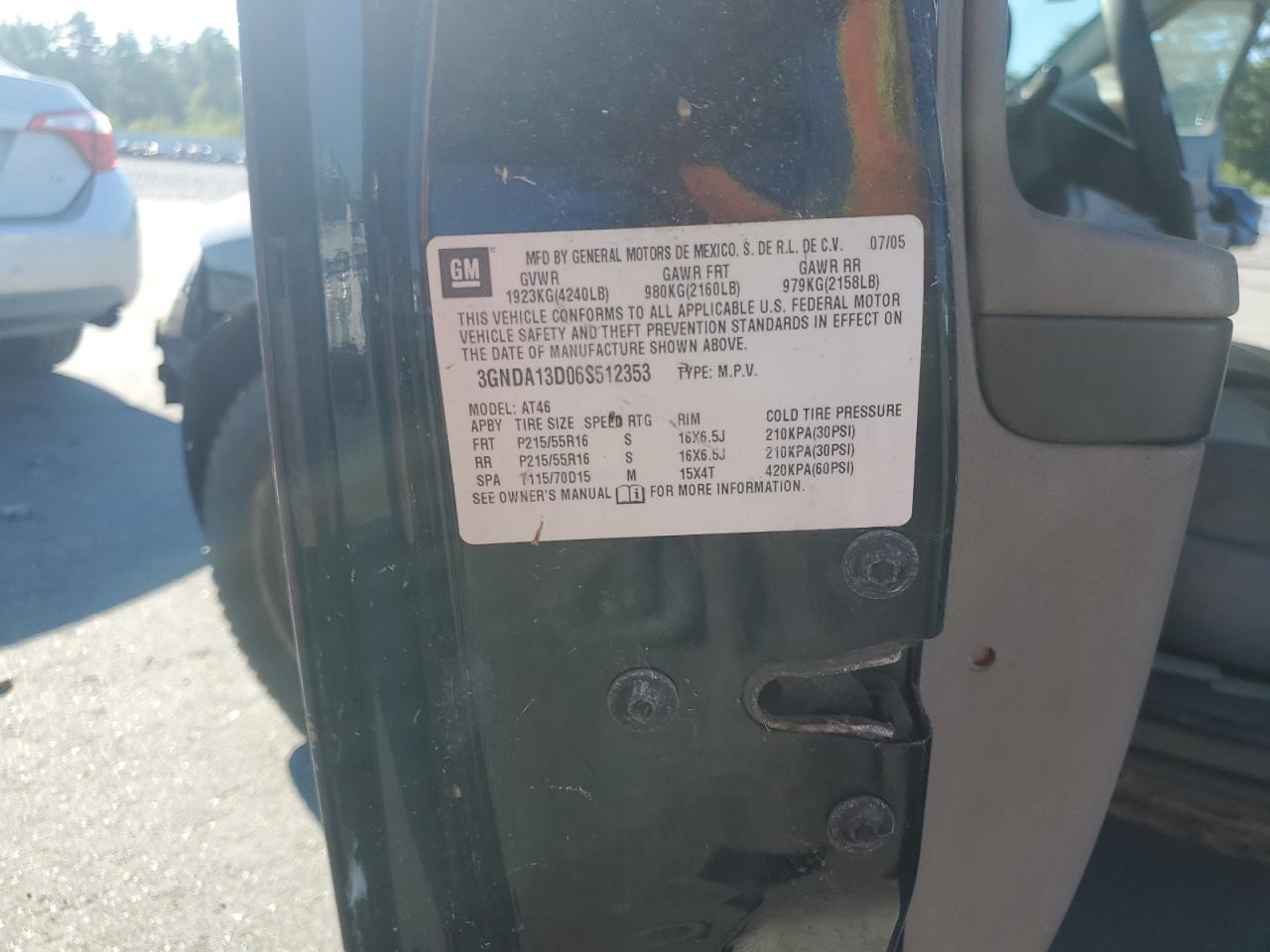 2006 Chevrolet Hhr Ls VIN: 3GNDA13D06S512353 Lot: 69601985