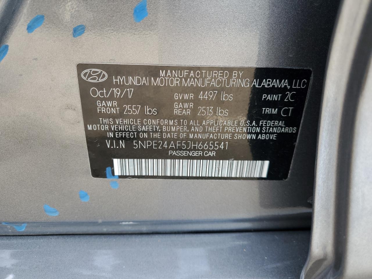 2018 Hyundai Sonata Se VIN: 5NPE24AF5JH665541 Lot: 68732955