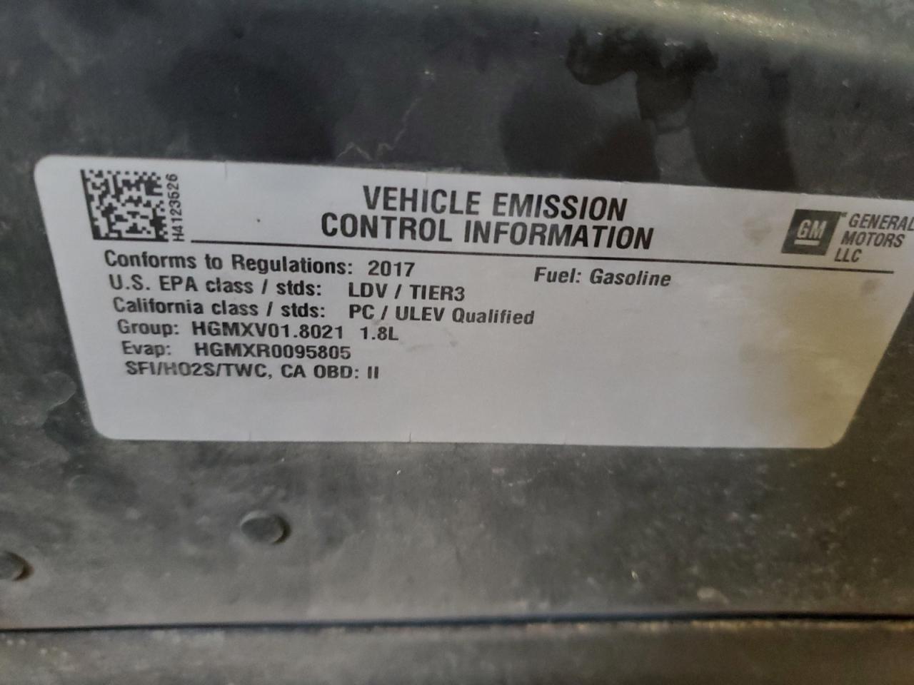 2017 Chevrolet Sonic Lt VIN: 1G1JD5SH7H4123526 Lot: 69864735