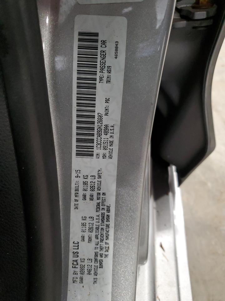 2016 Chrysler 200 Limited VIN: 1C3CCCAB9GN126607 Lot: 70059235